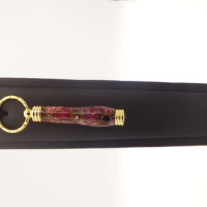 porte-clés secret original en plaqué or-avec fleurs de chardon