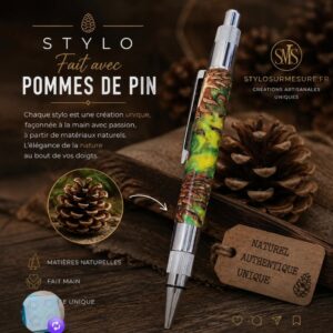 Stylo bille à clic pommes de pin