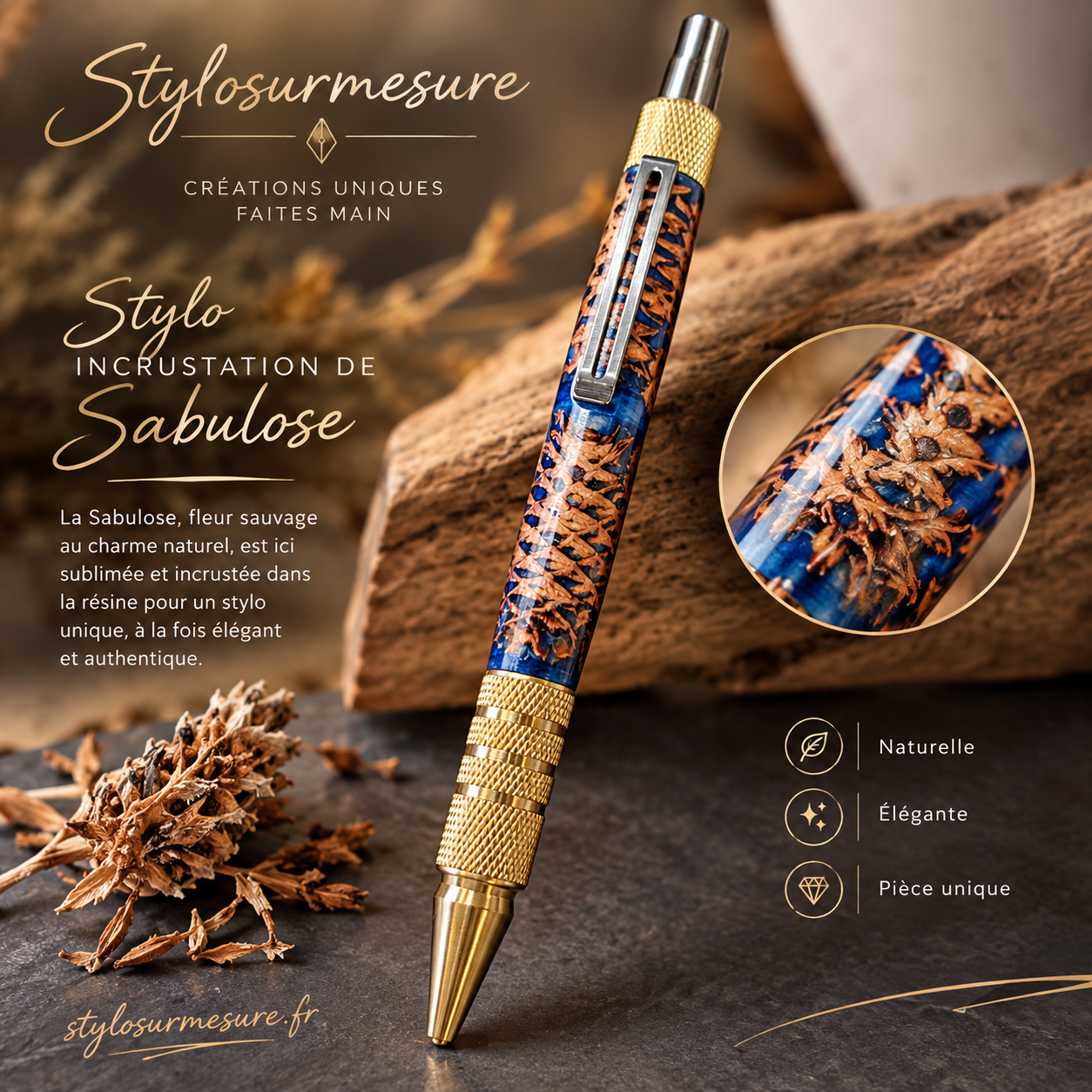 Stylo bille à clic cône de pin sabulosa