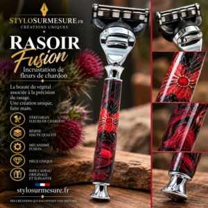 Rasoir fusion chrome fleurs de chardon