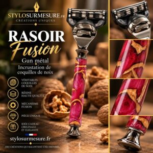 Rasoir fusion gun métal coquilles de noix
