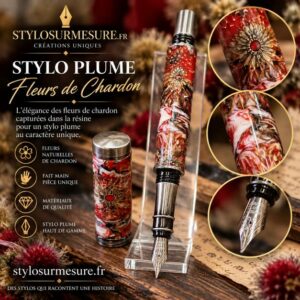 Stylo plume fleurs de chardon
